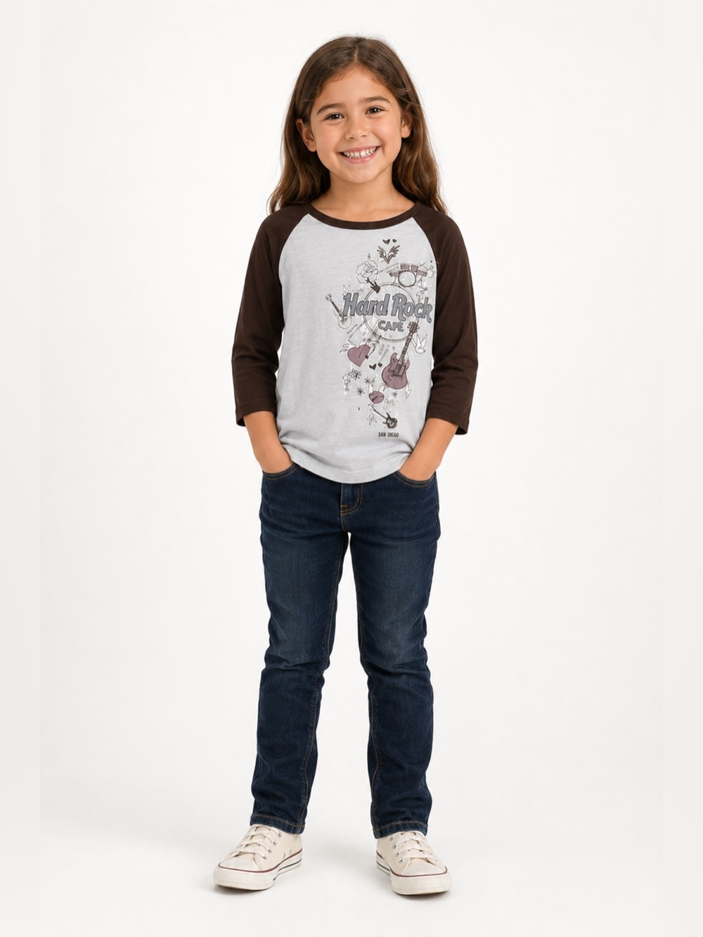 HARD ROCK CAFE SAN DIEGO KIDS RAGLAN T-SHIRT SIZE SMALL